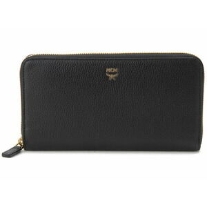 MCM MILLA Long Wallet Black Round Zipper